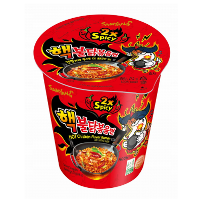 Локшина рамен Buldak 2x Spicy Samyang у стакані