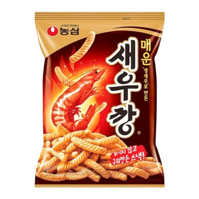 Гострі снеки Nongshim зі смаком креветок (корейська версія) Гострі снеки Nongshim зі смаком креветок (корейська версія)