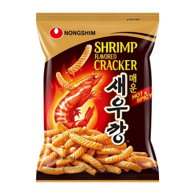 Гострі снеки Nongshim зі смаком креветок Гострі снеки Nongshim зі смаком креветок